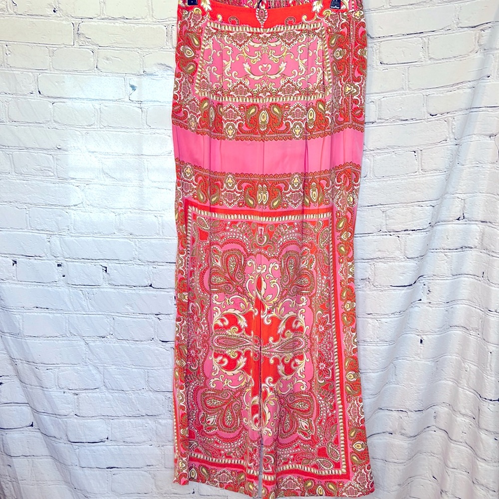 Victoria’s Secret Pink Paisley Print Silky Wide Leg Pants Size Medium Size 6